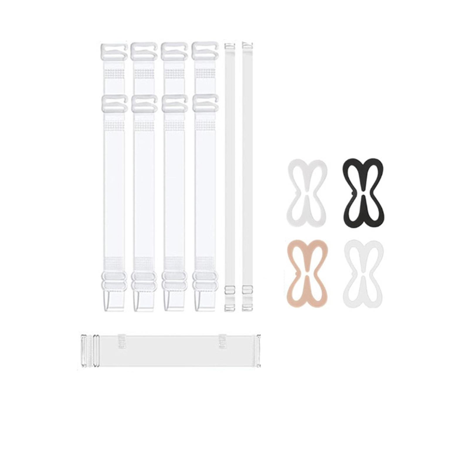 Clear Bra Straps Adjustable Replacement Transparent Shoulder Straps for Bras and Lingerie with Non-Slip Hooks and Multiple Length Options one size