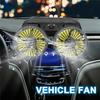 12V Black Car Folding Dual Head Fan 360° Rotatable Auto Cooler Air Fan Low Noise