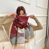Winter Literary Imitation Cashmere Scarf Women'S Elegant Landscape Flower Language Scarf Thickened Warm Windproof Versatile Shawl