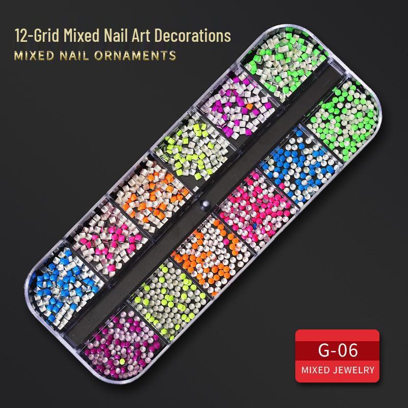 60 Nail Art Accessories: Rhinestones, Pearls, Rivets & Alloy Designs