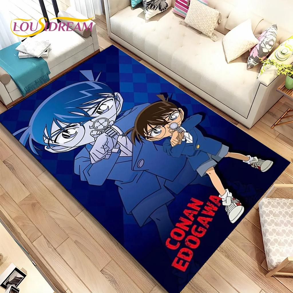 Anime Detective Conan Cartoon Area Rug Large,Carpet Rug for Living Room Bedroom Sofa Doormat Decoration,  Kid Non-slip Floor Mat