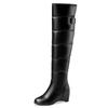 Down Warm High Snow Boots Women 2025 Plush Winter Shoes Women's Over-the-Knee High Boots Fur Water-proof Wedge Heels Black White