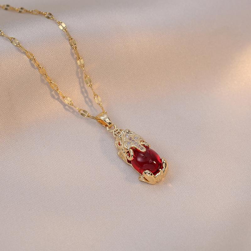 

Модное ожерелье с подвеской в ​​виде мифического животного для женщин, ожерелье-цепочка цвета розового золота, свадебные украшения, подарок золотой