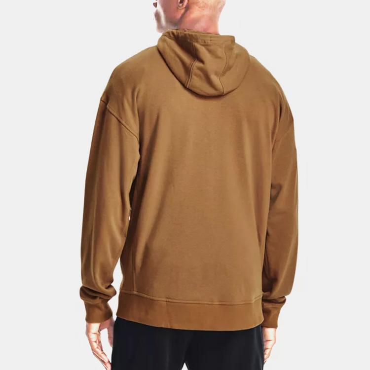 Under Armour Rival Terry Scribble Sports Casual Hoodie Jacket Men Jackets Antique-Brown 1366406-277