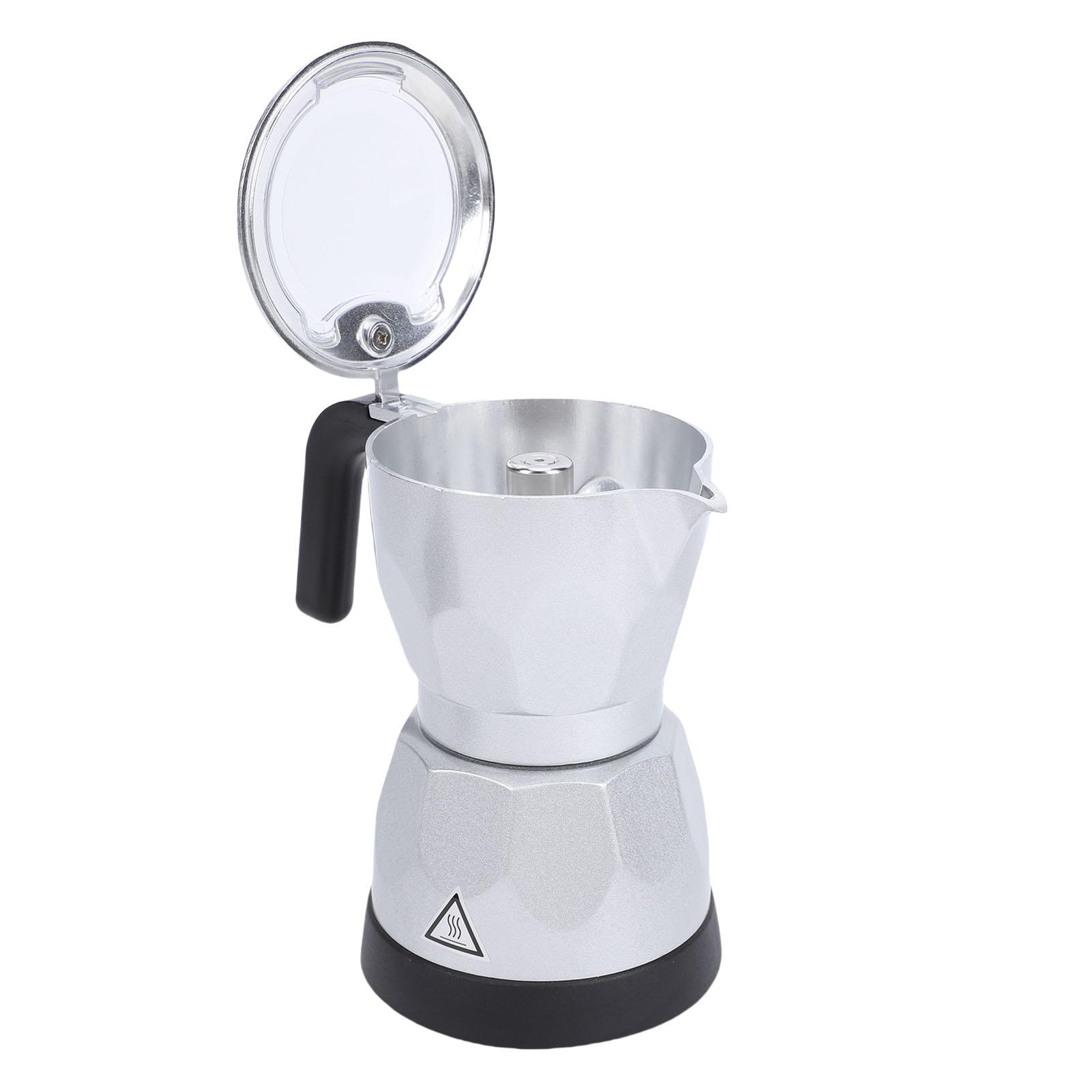 Electric Coffee Maker 3 Cup Aluminum Octagonal Electric Mocha Pot for Home Travel
