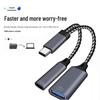 Type-C Dual Port USB OTG Adapter: Charge, Connect Flash Drives, Read Cards, Transmit Data, Play Audio