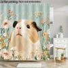 Watercolor Guinea Pig Illustration Shower Curtain 1Pc With 12 Hooks For Bathroom Home Decor Polyester 70.8X70.8 Inch