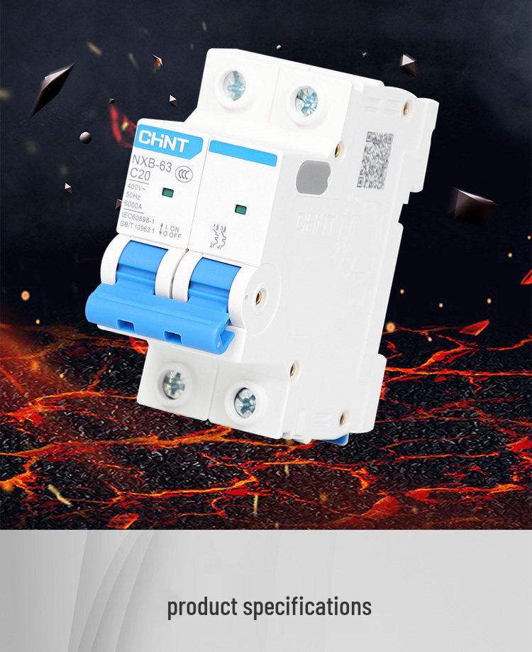 Zhengtai NXB-63 Circuit Breaker: 63A/32A, 1P/2P/3P, Miniature Smart Main Switch for Household Use