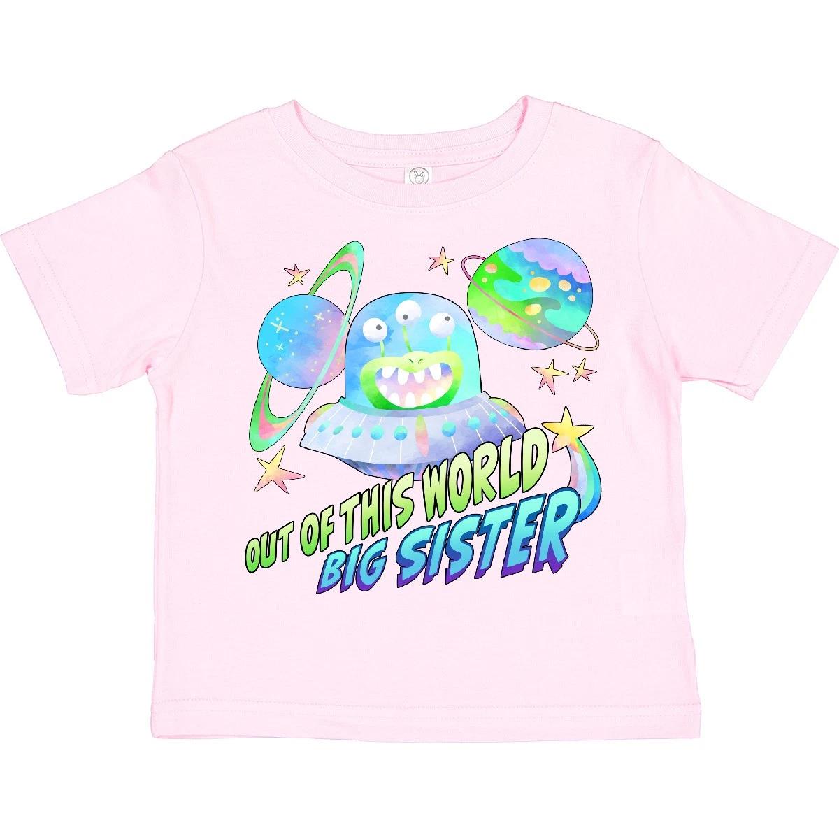 Inktastic Out Of This World Big Sister- Cute Alien Toddler T-Shirt Siblings Sis 140