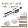 Manuelle Kartoffelpresse aus Edelstahl mit Silikon-Griff und austauschbarem Feinheitsnetz Kartoffelstampfer Küchenhelfer