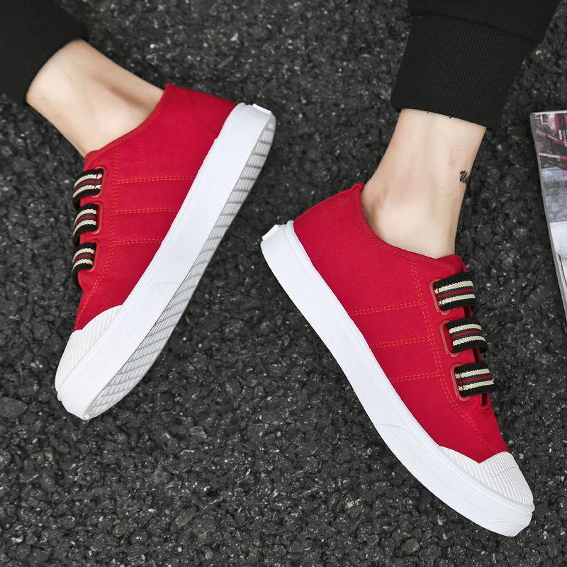 Pantofi de pânză noi de vară pentru bărbați 2024, versiune coreeană de pantofi casual pentru studenți, pantofi de pânză leneși cu un singur pedal, pantofi la modă pentru bărbați
