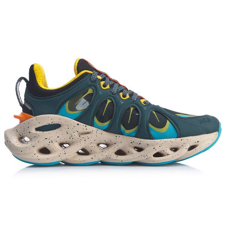Li Ning Cushioning Breathable Cushioning Breathable Low top Running Shoes Women's Blue Orange ARHP226-6