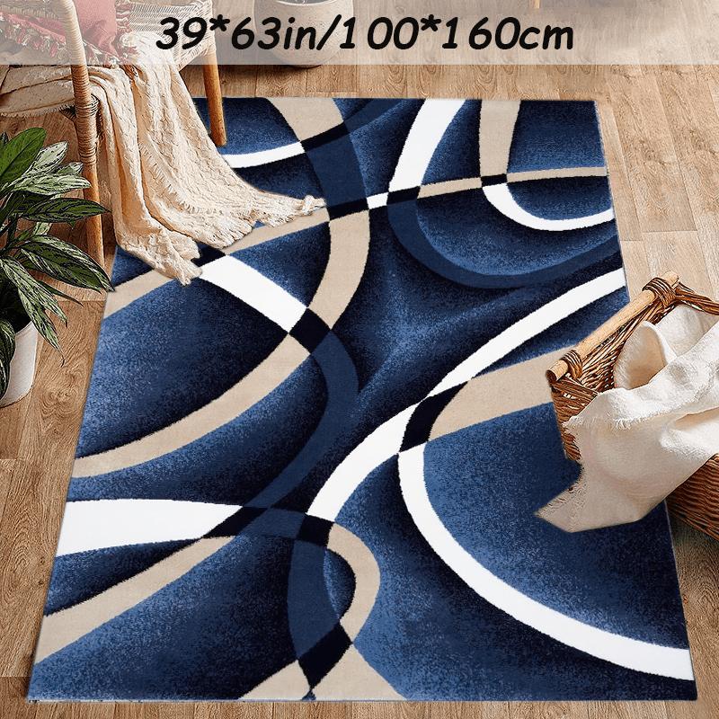 

[Golden Diamond Velvet + 800 grams per square meter + Anti-slip dotted bottom] 1pc Christmas decoration area rug, abstract geometric American retro 39*63Inch/100*160cm