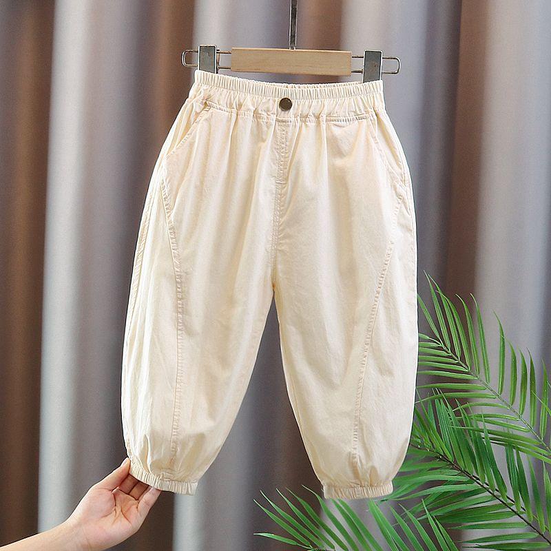 Girls' Pants Summer Thin Cotton Sports Pants Girls' Pants Baby Mosquito Proof Pants Summer Lantern Pants