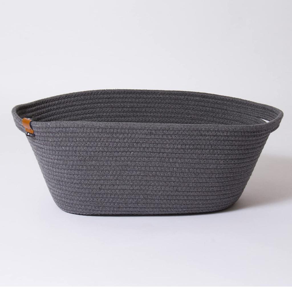 YAMAZEN Úložný box L Koš na prádlo Hračky Ručníky Doplňky Různé zboží Úložný kufr Koš Lano Tmavě šedá (Košík) (S rukojetí) [MOC