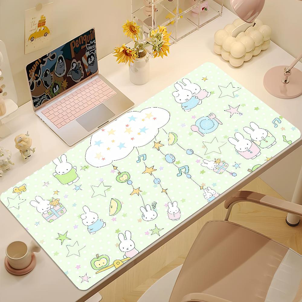 Cartoon Bunny Rabbit Cute MMiffy nnijntje Nonslip Lockedge Thickened Desktop MousePad Large Comfort Gaming Office Student XL 400x800x2mm