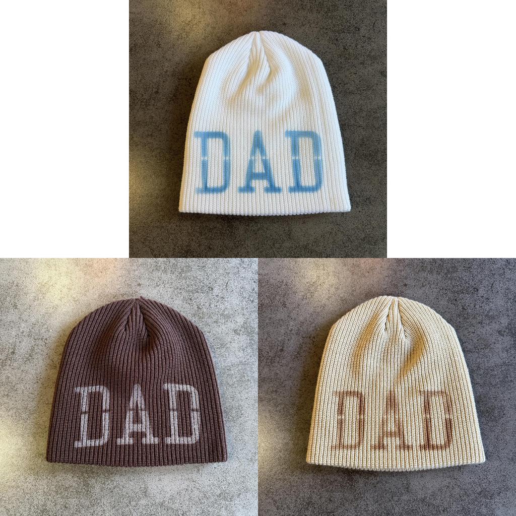 Knit Hat For Men Women With Handdrawn Alphabet Print Warm Street Style