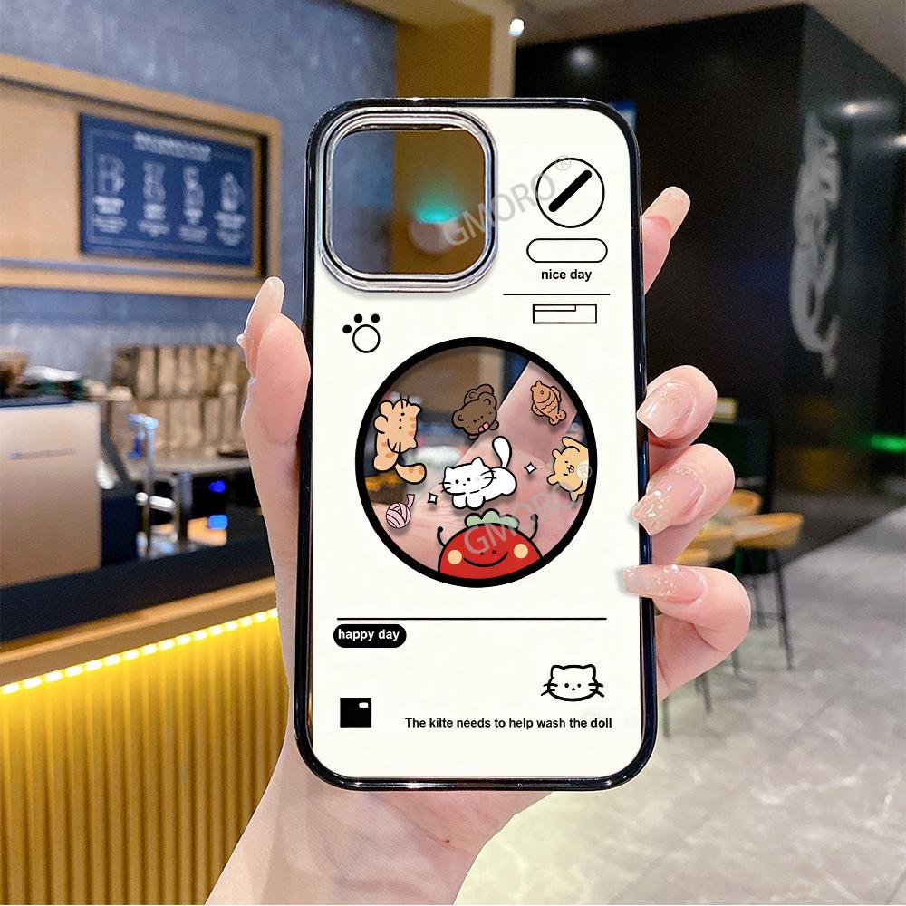 Summer cat painting apple 13 mobile phone case iphone16 magnetic attraction 15promax girls 17 advanced sense