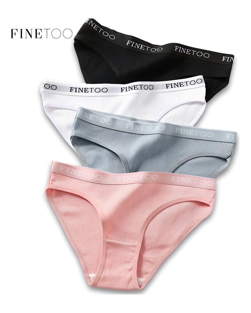 FINETOO 3PCS/Set Women Cotton Underwear Pantys Lingerie Letter Underpants Ladies 9 Solid Colors M-XXL Woman Sexy Panties Briefs