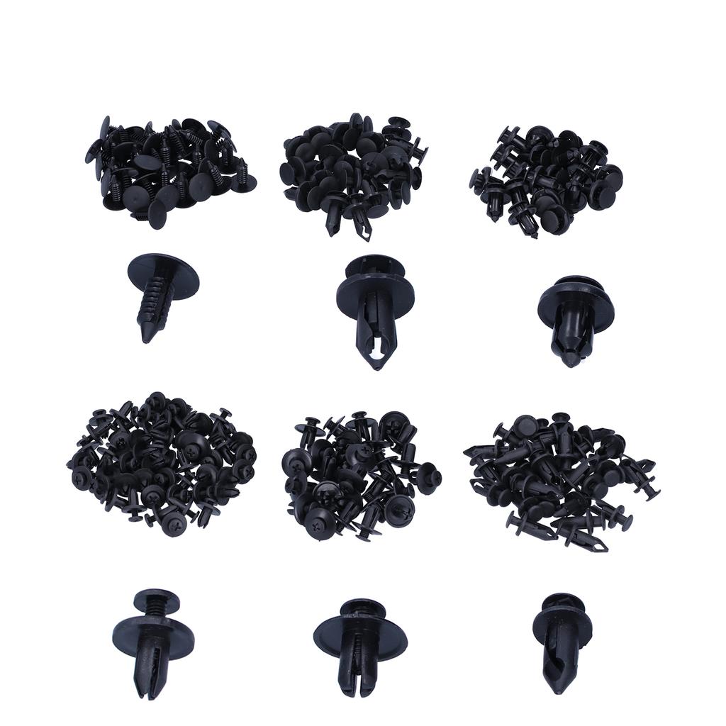 190pcs Auto Fasteners Clips 6 Size Mixed Push Rivets for Car Body Fender Hood Dash Panel