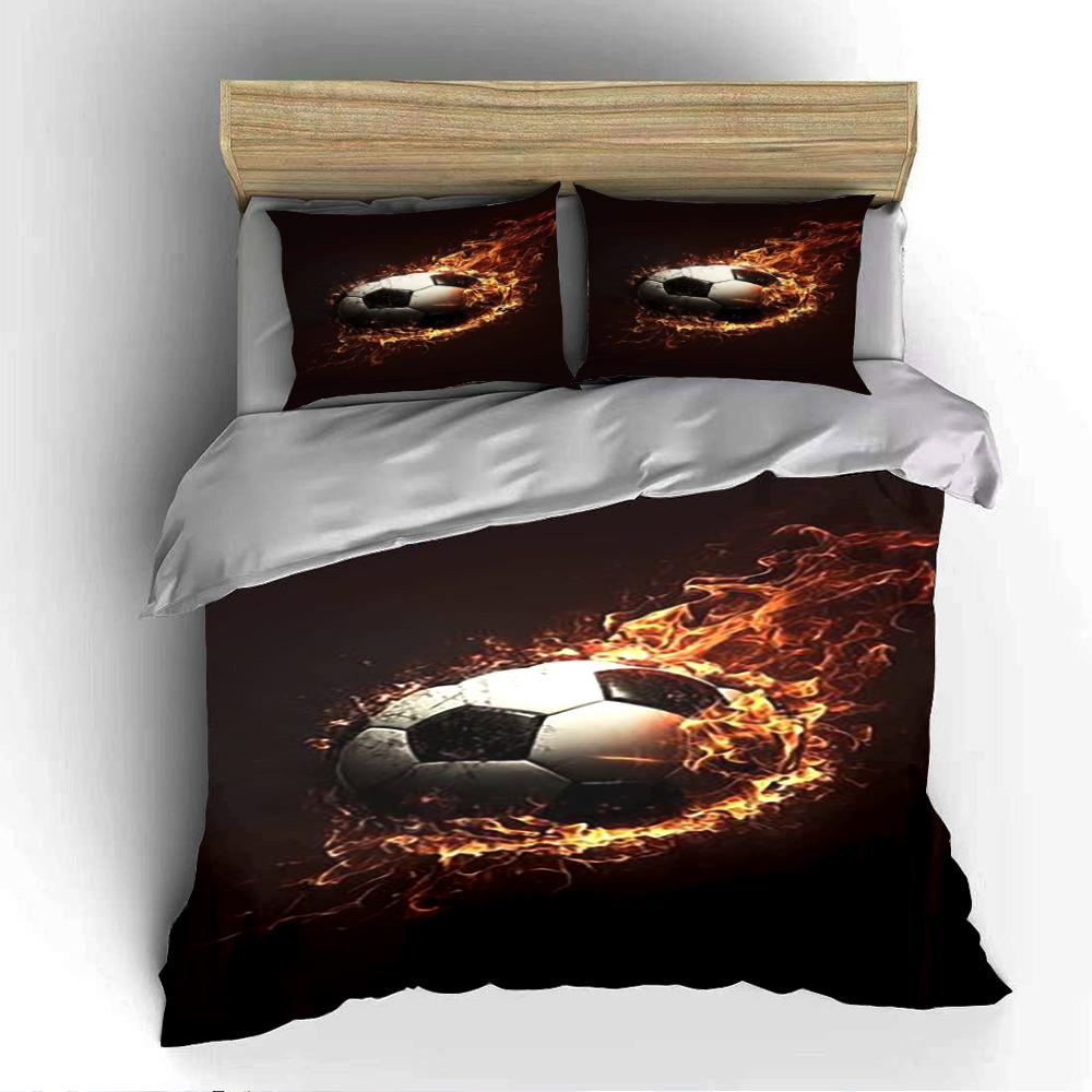 Fiery Soccer Ball Bedding Bedding set (1 duvet cover, 2 pillowcases, duvet not included)