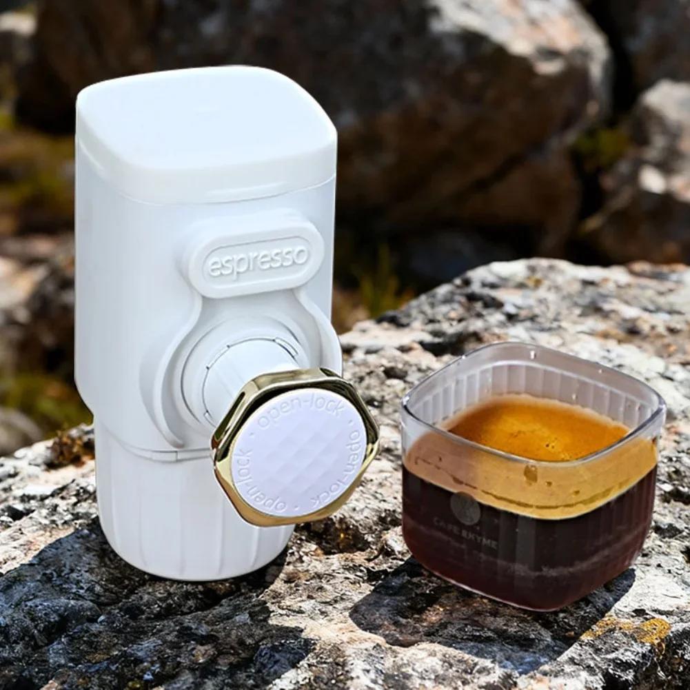 1 Sets Portable Espresso Machine Compatible Ground Coffee Manually Coffee Machine Home Handle Espresso Machine 12.5x7.3x6cm