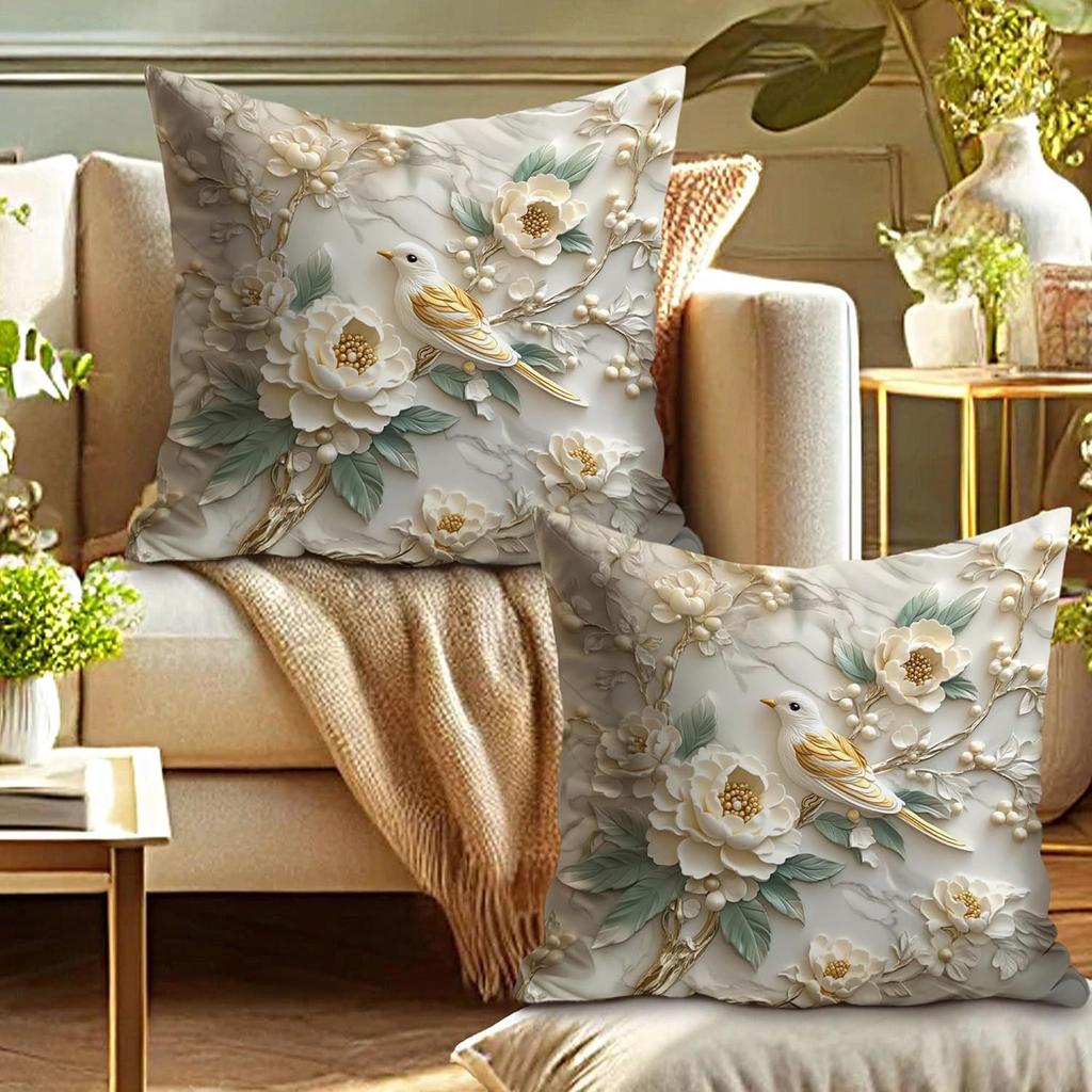 Floral throw pillowcases with birdsong and floral , high-end home sofa decoration pillowcases
