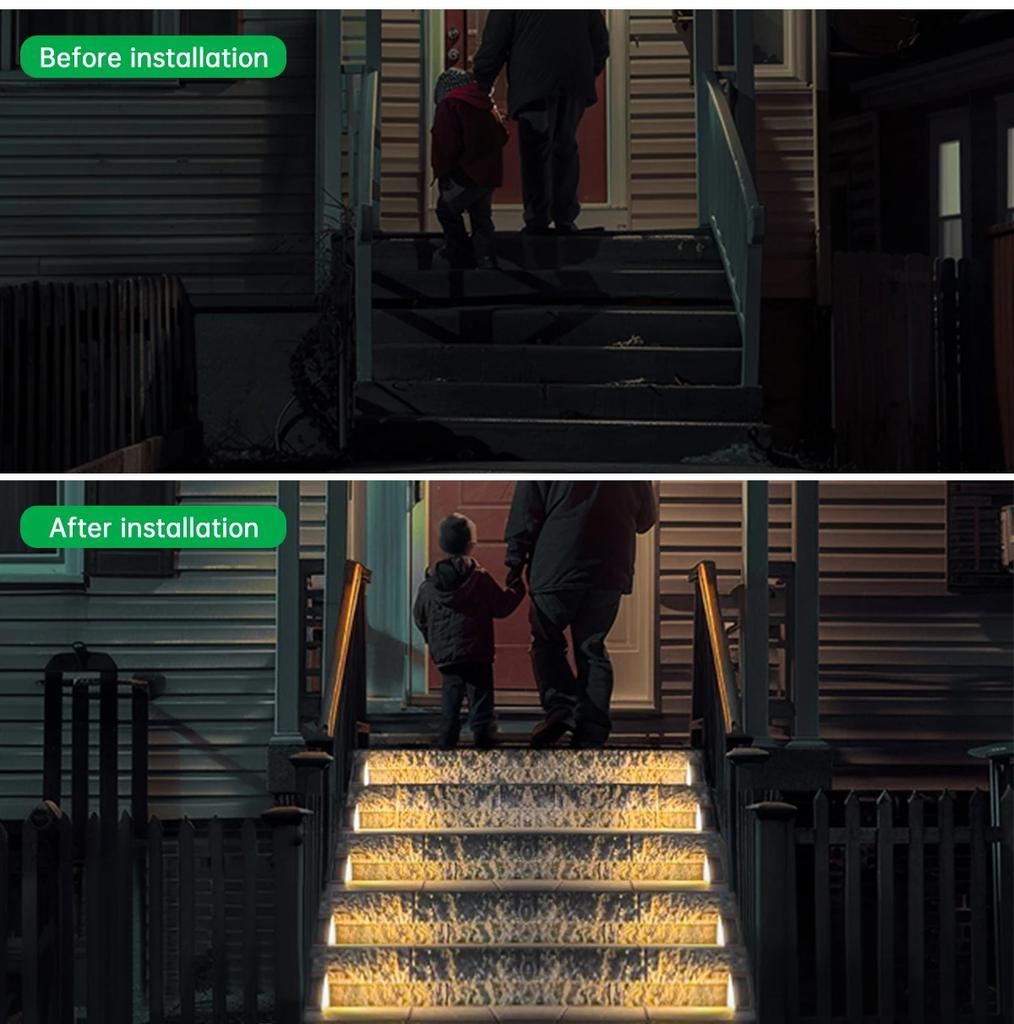 1/4PCS Solar Step Lights Outdoor LED Lamp Waterproof Outside Solar Lights for Stair Patio Garden Courtyard Door Sidewalk Decor