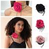 Big Rose Flower Clavicle Chain Necklace Elegant Rope Choker Gothic Clavicle Chain  Women