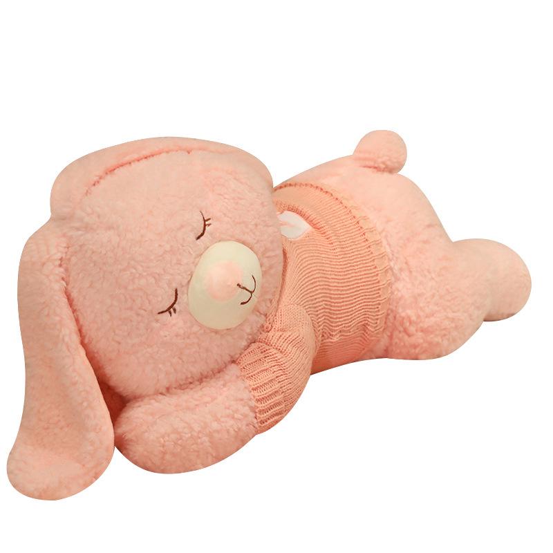Large Cute Rabbit Hugging Plush Toy for Girl's Bed - Sleeping Pillow & Sweater Doll