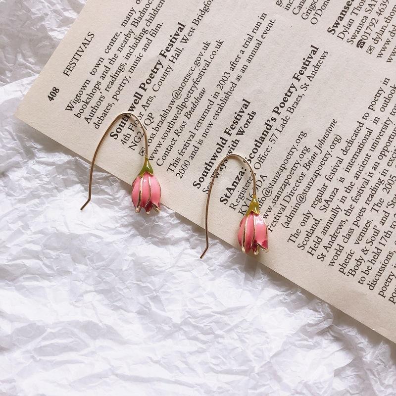 Retro Tulip Earring Minority French Gentle Earring Sweet Girl Spring Earring