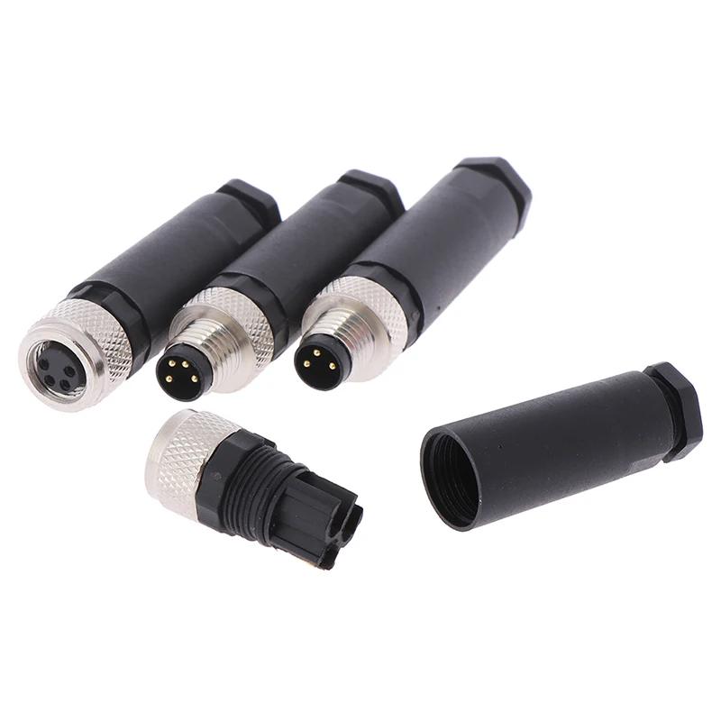 1Pc M8 Sensor Connector 3/4 Pin Male/Female Straight Angle Plug