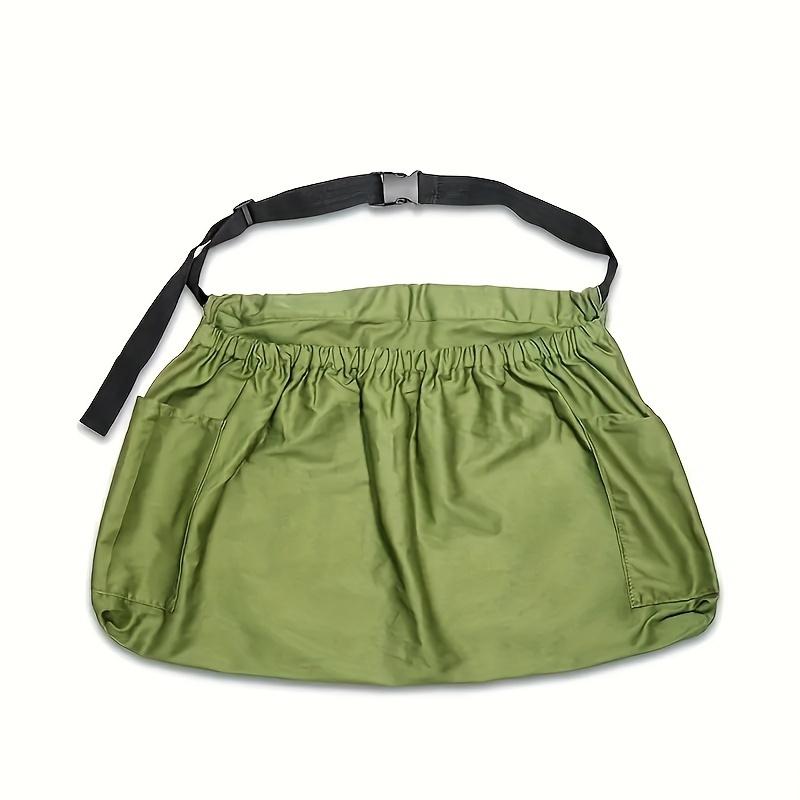 

Durable Canvas Garden and Orchard Apron with Large Pockets and Quick Release for Fruit Vegetable Picking 63X40CM зелёный