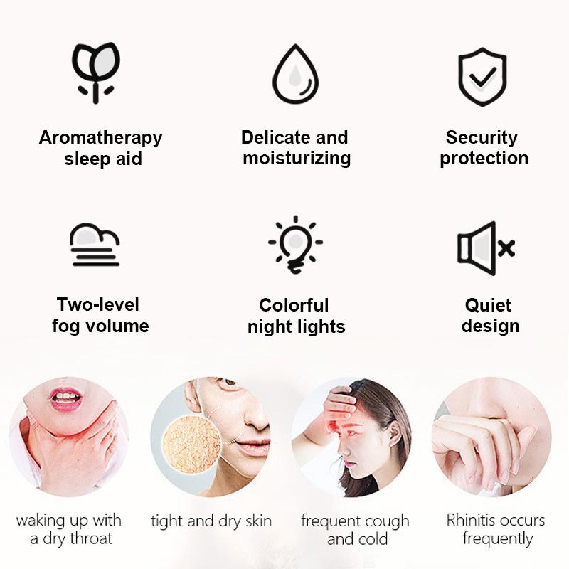 Bedside Table Light Seven-color Atmosphere Night Lights 100ml Aroma Diffuser Timer Hollow Owl Ultrasonic Air Humidifier for Home