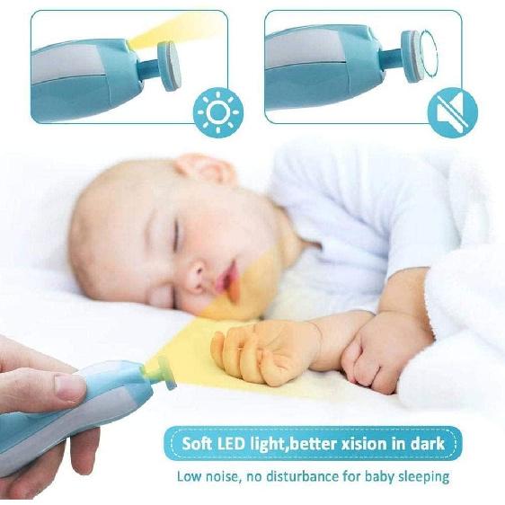 Baby Nail Trimmer Electric,Baby Nail Clippers, 6 In 1 Baby Nail File,Nail File Baby Grooming Kit Manicure Set for Toddler or Adults (Blue)