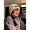 Big Head Circumference Thick Wool Hat Women's Autumn and Winter New Thickened Warm Ear Protectors Knitted Hat Showing a Small Face and Cold-proof Gra