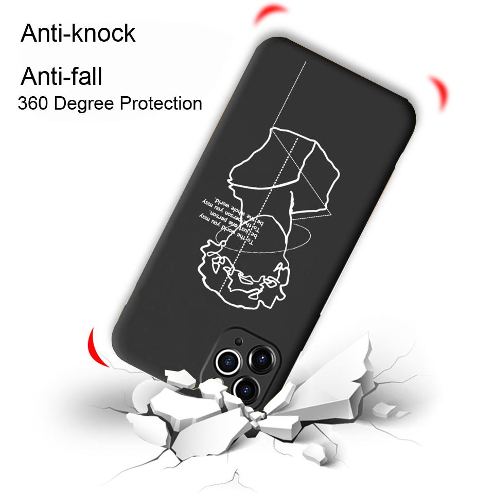 Fashion Art Abstract David Lines Face Phone Case For Iphone 13 12 11 Pro Max Xr X Xs 8 7 Plus Se2020 Soft Silicone Cover Shell