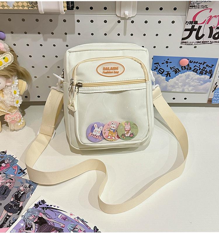 2025 autumn new transparent messenger bag casual simple student fashion pain bag bag personalized mobile phone bag