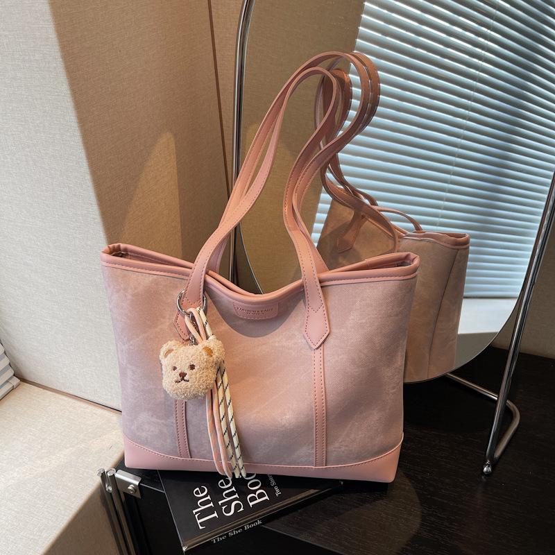 Large-capacity simple tote bag women's new fashionable versatile shoulder bag niche class commuter bag