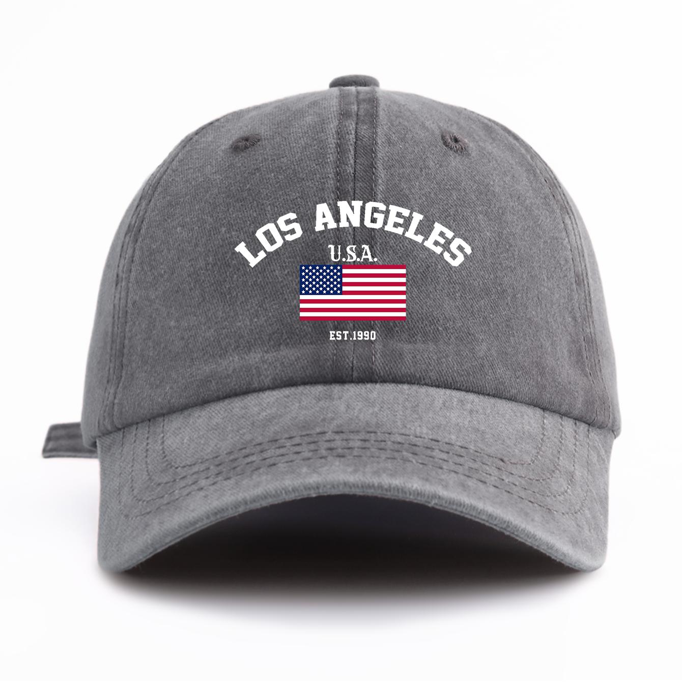 

1 шт. Стильная washed бейсболка LOS ANGELES для взрослых, минималистичный ретро-стиль, повседневная, мягкая, регулируемая, кепка папы, идеальный подарок