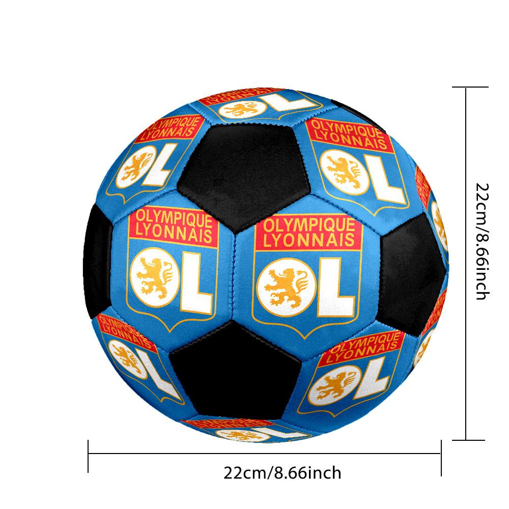 Pallone da Calcio Olympique Lyon Taglia 5 Colorato Cucito a Macchina PVC Pronto per la Competizione Resistente Alta Rimbalzabilità
