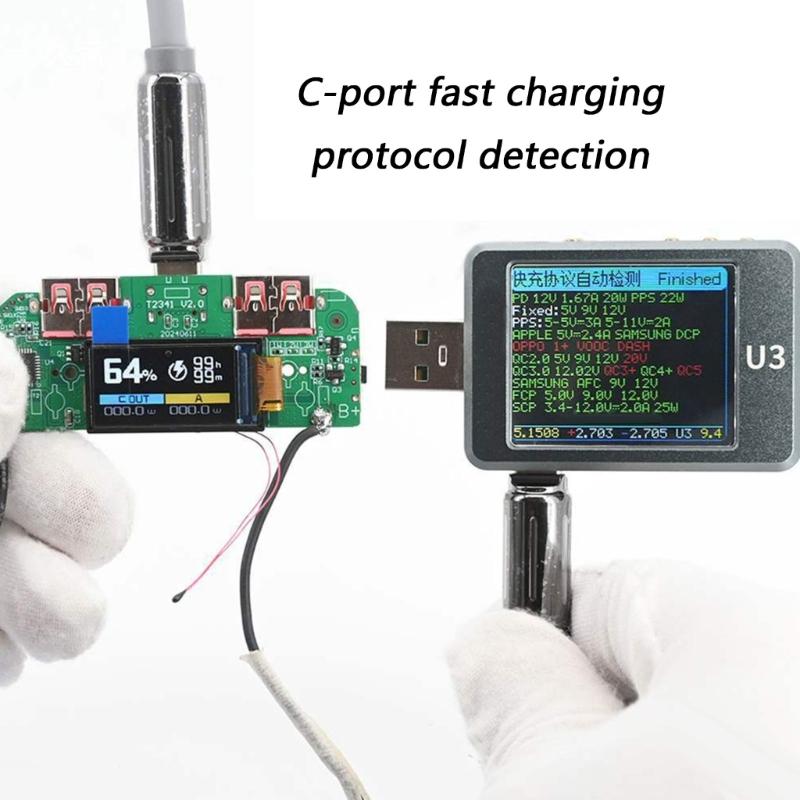 TFT Display Powerbanks Charging Board 22.5W Fast Charging Module PD QC20W Output Double USB Type C for Phone Chargers