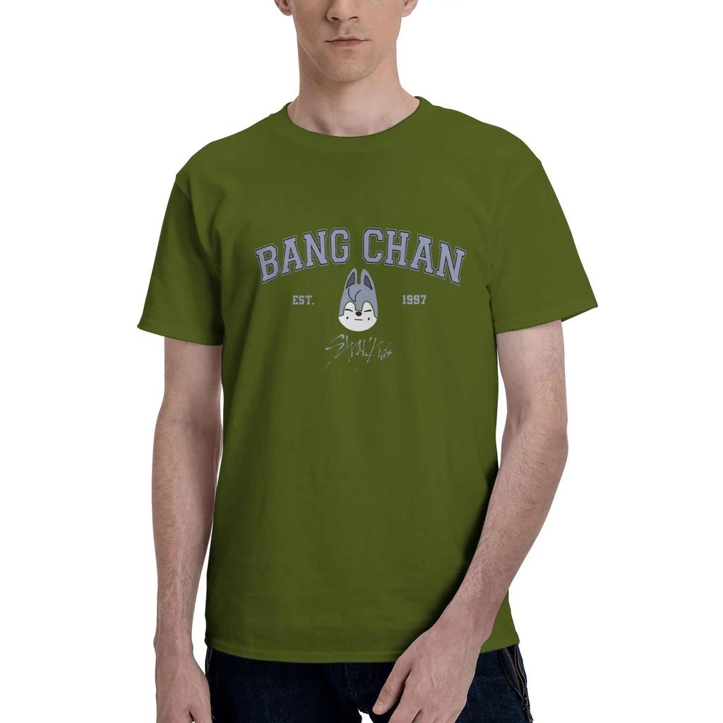 Bang Chan Men TShirt Oversized T Shirts Mens ONeck Cotton Tees Short Summer Male