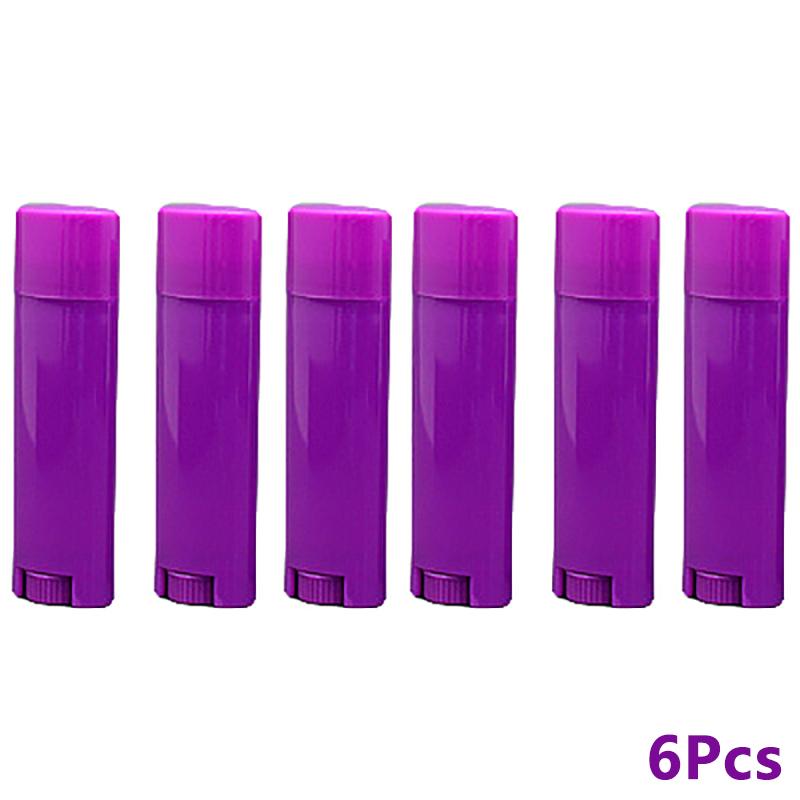 6Pcs/lot 4.5g Rotate Empty Oval Lip Balm Tube Plastic White Solid Perfume Deodorant Containers Portable Makeup Lipstick Tubes