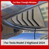 Für Neues Modell 3/3+ Highland 2024 Auto Hinteres Dreieck Fenster Jalousien Sonnenschutz Modifizierte Dekoration Kohlefaser Zubehör