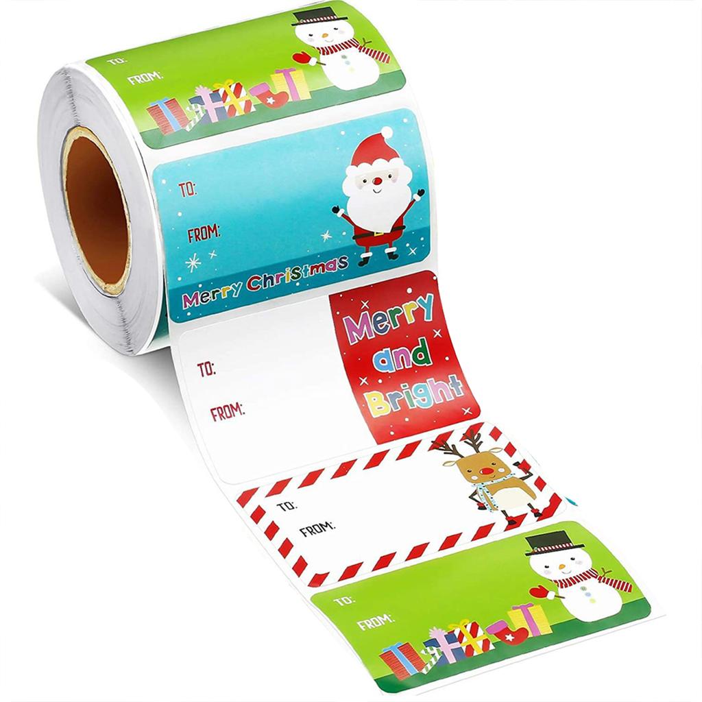 500pcs/Roll Christmas Decorations Stickers Xmas Party Seal Labels Stickers For DIY Gifts Baking Package Candy Bag Envelope Decor