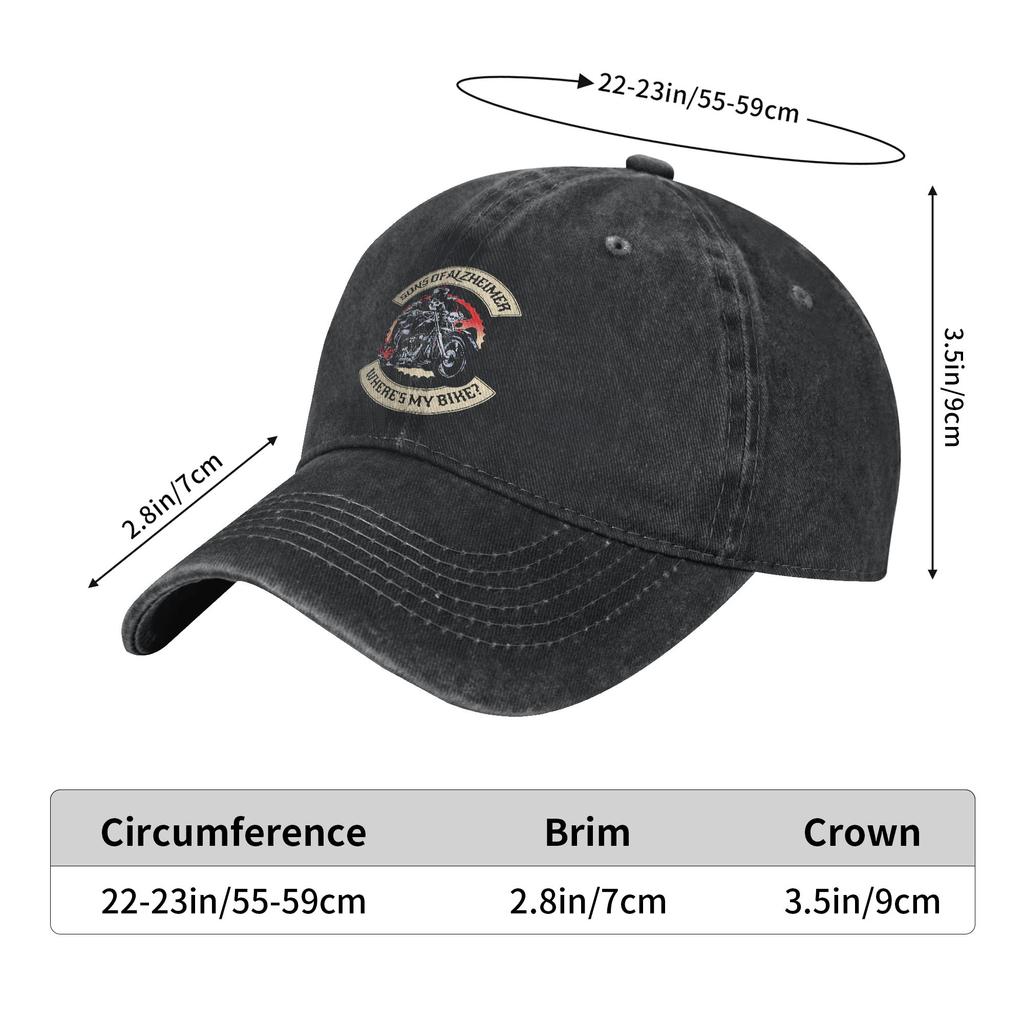 Washed Baseball Cap Sons Of Alzheimer Where‘S My Bike Old Biker Summer Trucker Hat For Unisex-Teens Sun Baseball Caps