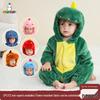 Michley Children's Flannel Dinosaur Romper - Infant & Toddler Onesie Pajamas