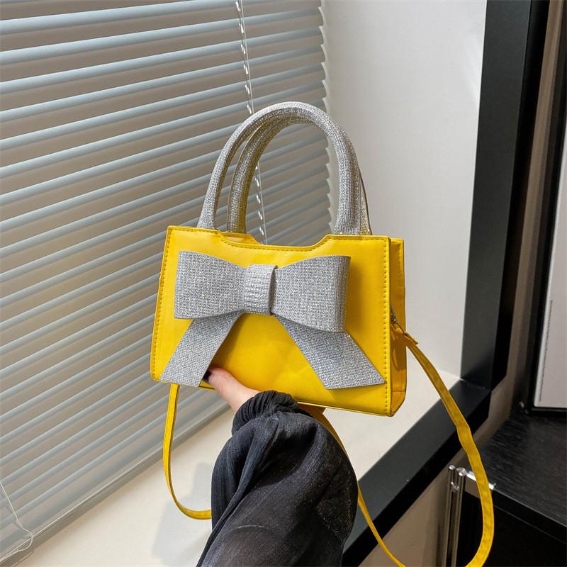 Chic Bowknot Handbag For Women Trendy Summer Crossbody Bag With Soft Pu Leather