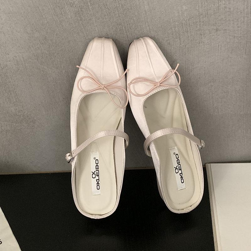 Mode Mode Schleife Damen Ballerinas Mary Janes Schuhe Damen Flache Schuhe Slipper Damen Ballerinas Pantoletten Mules Schuhe